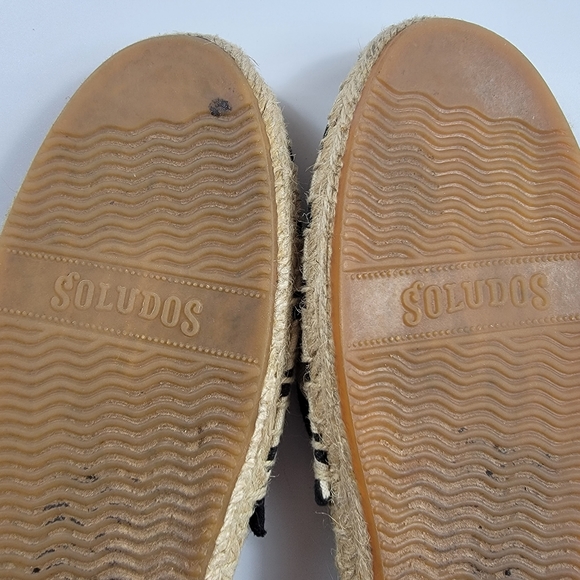 Soludos Classic Canvas Stripe Espadrille Sandals in Black & White, 7 - Picture 14 of 15
